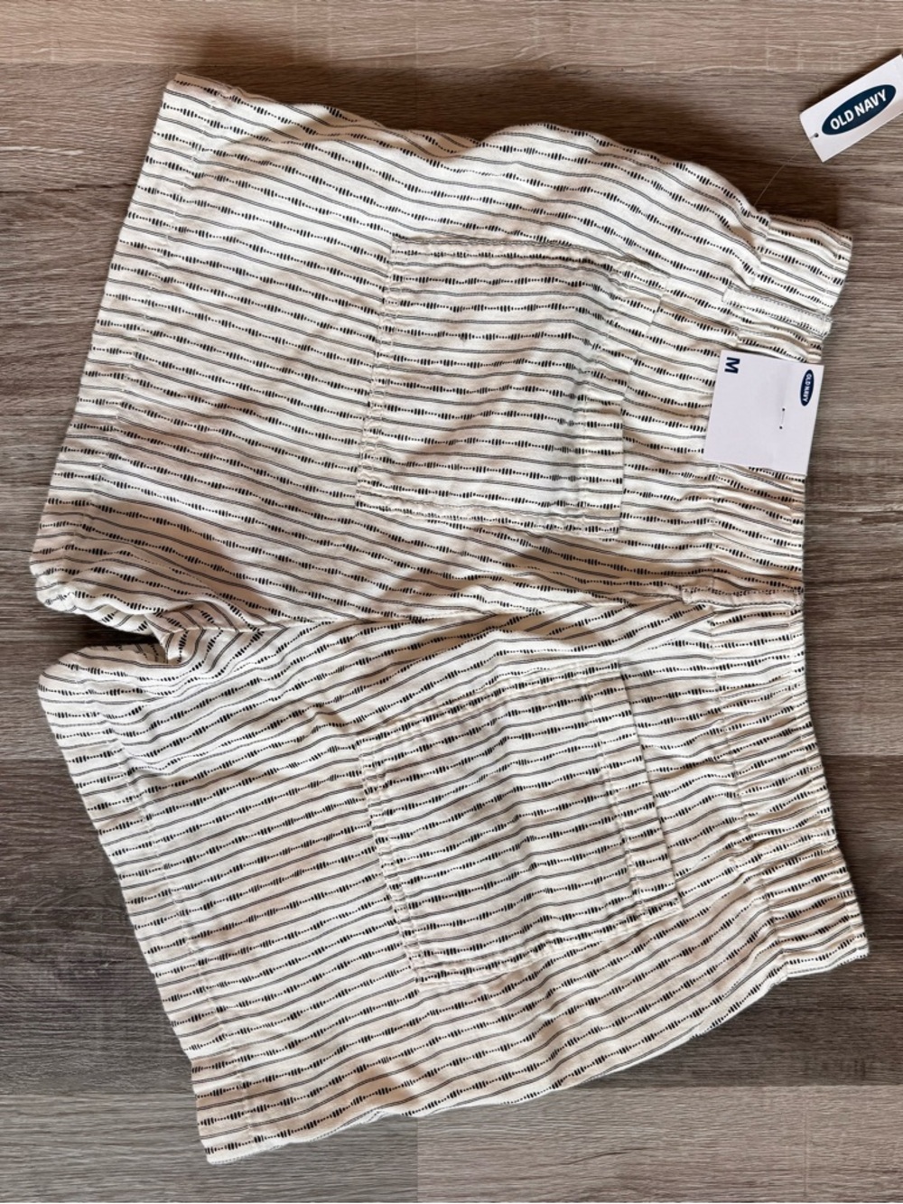 Old Navy Black and White Striped Shorts